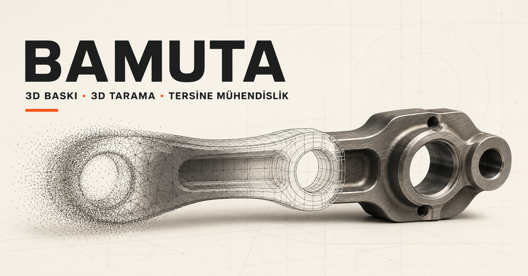 Nokta bulutundan CAD yüzeyine dönüşen temsili mekanik parça